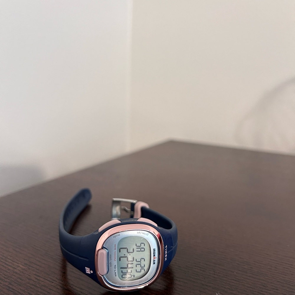 Women’s Navy and Rose Gold Timex Ironman watch